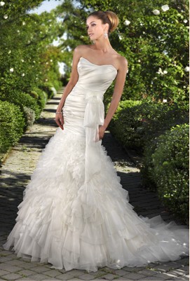 Handmade Angelic trumpet Bridal Gown/ Wedding Dress SG062